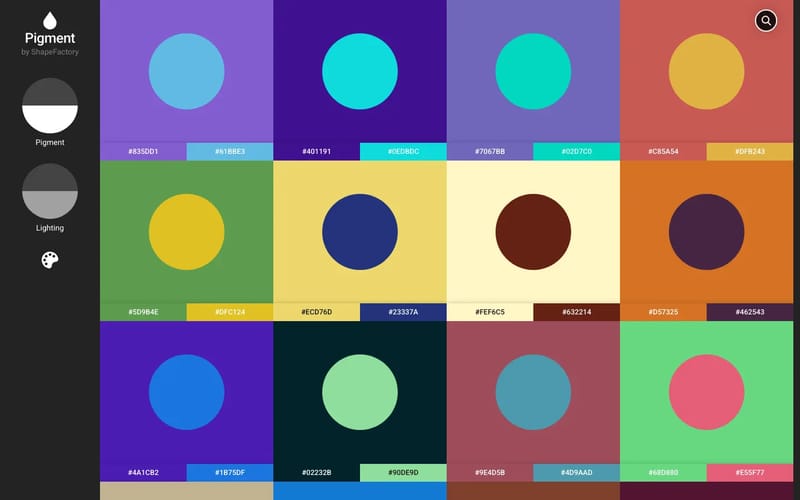 Pigment by ShapeFactory | Simple Color Palette Generator
