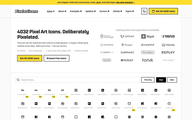 Pixelarticons — 4032 Pixel Art Icons | Free & Pro