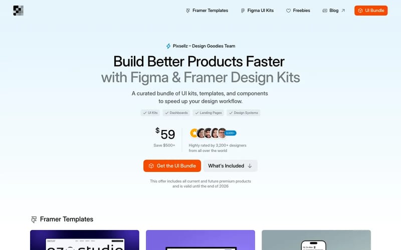 Pixsellz – UI Design Resources for Figma and Framer