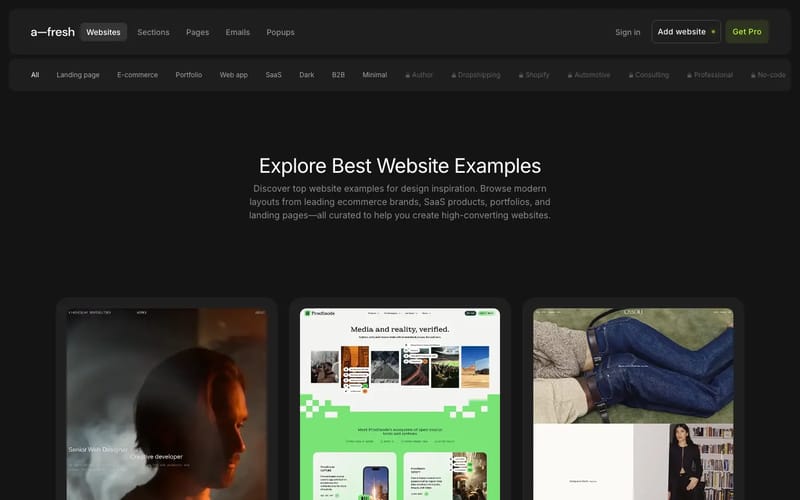 The Best Website Examples | a-fresh